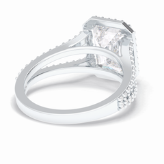 Eternal Beacon 3.10 Carat Emerald VS1 Lab-Grown Halo Engagement Ring in 18K White Gold 