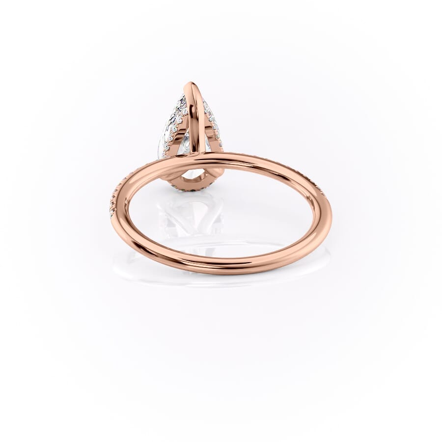Eternal Blossom 3.00 Carat VVS1 Lab-Grown Hidden Halo Pave Engagement Ring in 18K Rose Gold Back View