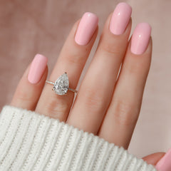 Eternal Blossom 3.00 Carat VVS1 Lab-Grown Hidden Halo Pave Engagement Ring in 18K Rose Gold Finger View