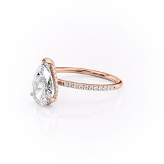 Eternal Blossom 3.00 Carat VVS1 Lab-Grown Hidden Halo Pave Engagement Ring in 18K Rose Gold Left Side View