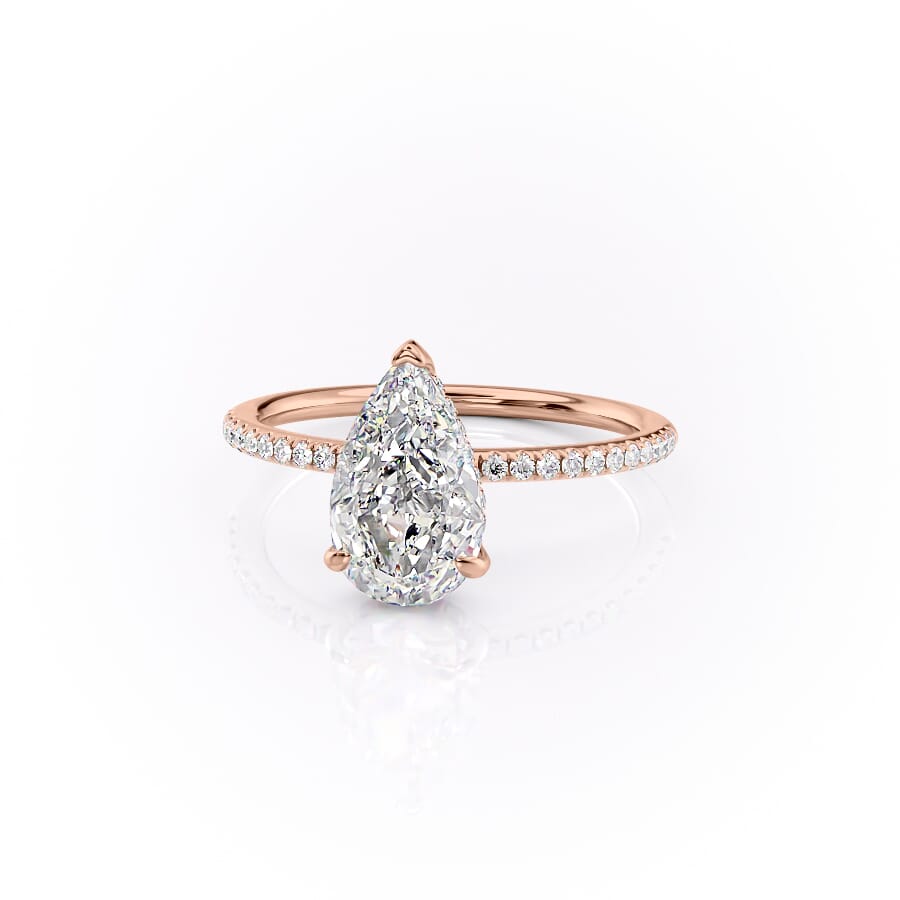 Eternal Blossom 3.00 Carat VVS1 Lab-Grown Hidden Halo Pave Engagement Ring in 18K Rose Gold Left View