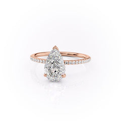 Eternal Blossom 3.00 Carat VVS1 Lab-Grown Hidden Halo Pave Engagement Ring in 18K Rose Gold Left View