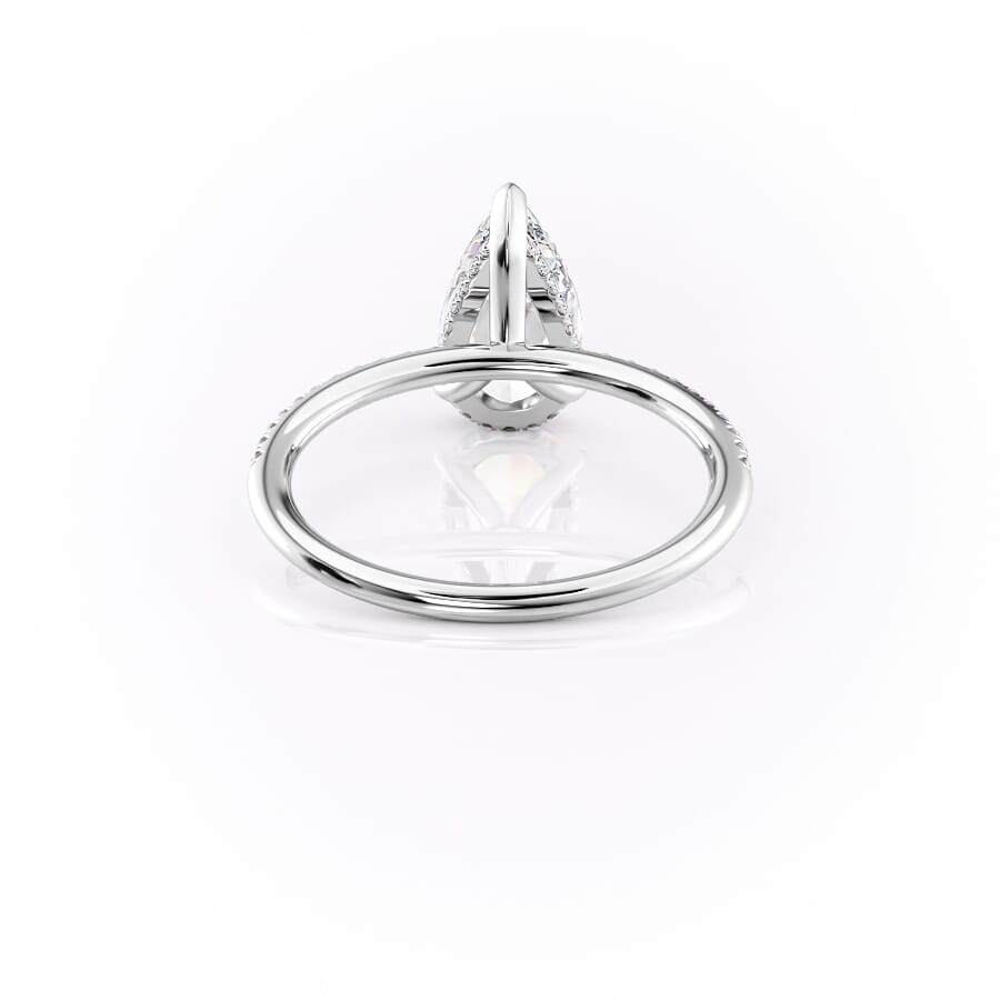 Eternal Blossom 3.00 Carat VVS1 Lab-Grown Hidden Halo Pave Engagement Ring in 18K White Gold Back View