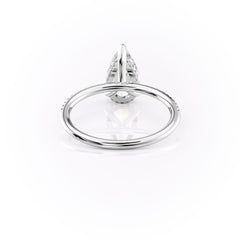 Eternal Blossom 3.00 Carat VVS1 Lab-Grown Hidden Halo Pave Engagement Ring in 18K White Gold Back View