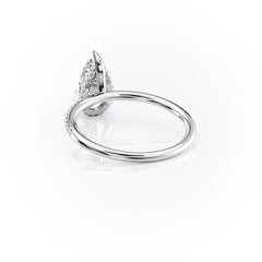 Eternal Blossom 3.00 Carat VVS1 Lab-Grown Hidden Halo Pave Engagement Ring in 18K White Gold Left Side Cross View