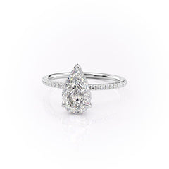 Eternal Blossom 3.00 Carat VVS1 Lab-Grown Hidden Halo Pave Engagement Ring in 18K White Gold Left View