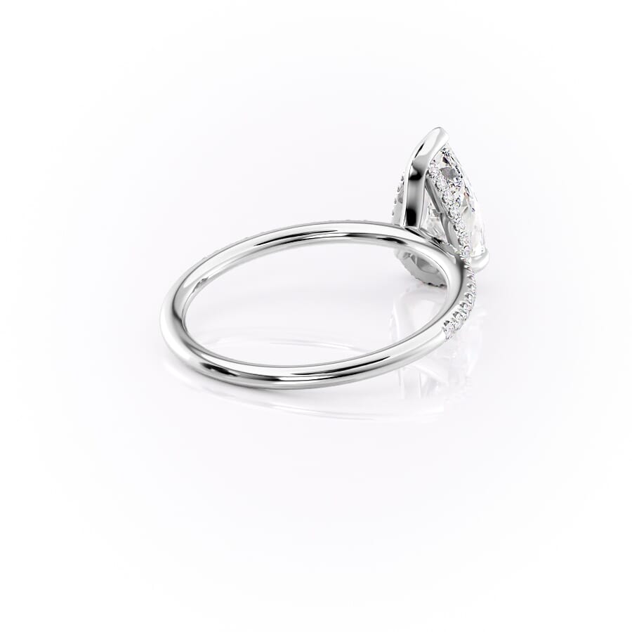 Eternal Blossom 3.00 Carat VVS1 Lab-Grown Hidden Halo Pave Engagement Ring in 18K White Gold Right Side Cross View
