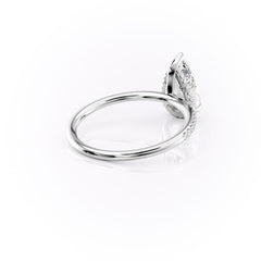 Eternal Blossom 3.00 Carat VVS1 Lab-Grown Hidden Halo Pave Engagement Ring in 18K White Gold Right Side Cross View