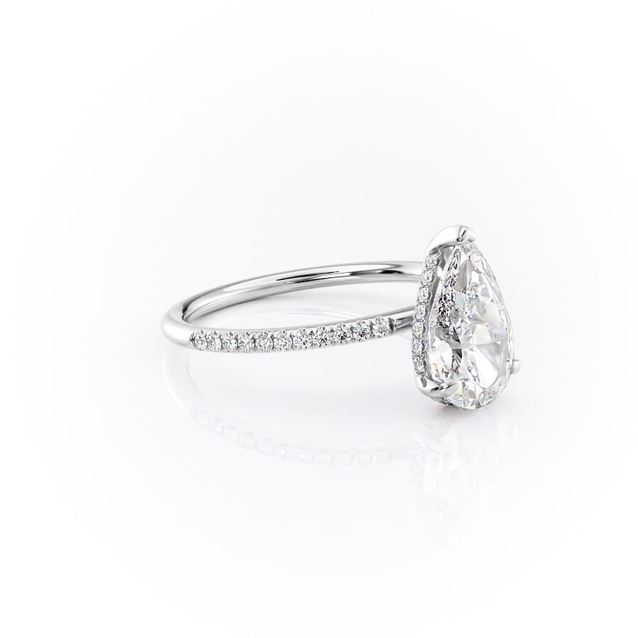 Eternal Blossom 3.00 Carat VVS1 Lab-Grown Hidden Halo Pave Engagement Ring in 18K White Gold Right Side View