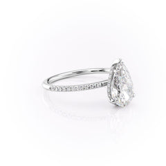 Eternal Blossom 3.00 Carat VVS1 Lab-Grown Hidden Halo Pave Engagement Ring in 18K White Gold Right Side View