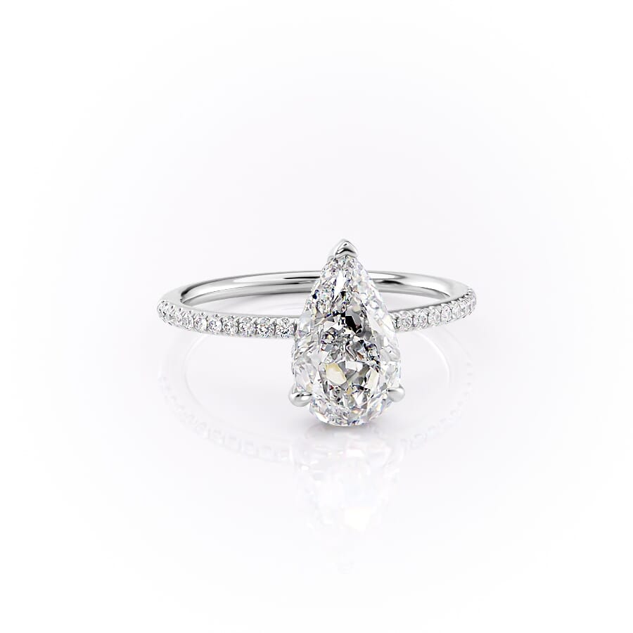 Eternal Blossom 3.00 Carat VVS1 Lab-Grown Hidden Halo Pave Engagement Ring in 18K White Gold Right View