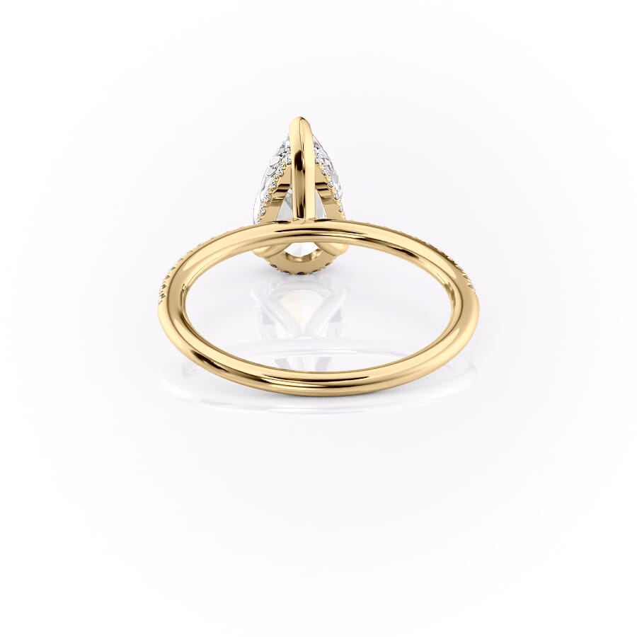Eternal Blossom 3.00 Carat VVS1 Lab-Grown Hidden Halo Pave Engagement Ring in 18K Yellow Gold Back View