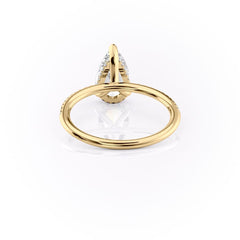 Eternal Blossom 3.00 Carat VVS1 Lab-Grown Hidden Halo Pave Engagement Ring in 18K Yellow Gold Back View