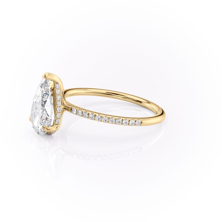Eternal Blossom 3.00 Carat VVS1 Lab-Grown Hidden Halo Pave Engagement Ring in 18K Yellow Gold Left Side View