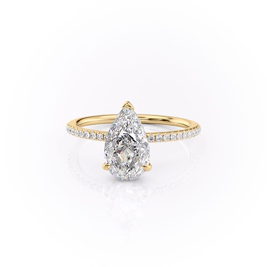 Eternal Blossom 3.00 Carat VVS1 Lab-Grown Hidden Halo Pave Engagement Ring in 18K Yellow Gold Left View