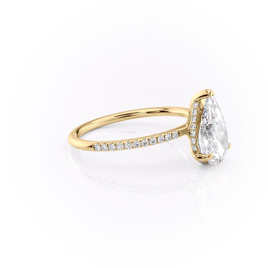 Eternal Blossom 3.00 Carat VVS1 Lab-Grown Hidden Halo Pave Engagement Ring in 18K Yellow Gold Right Side View