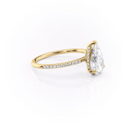 Eternal Blossom 3.00 Carat VVS1 Lab-Grown Hidden Halo Pave Engagement Ring in 18K Yellow Gold Right Side View