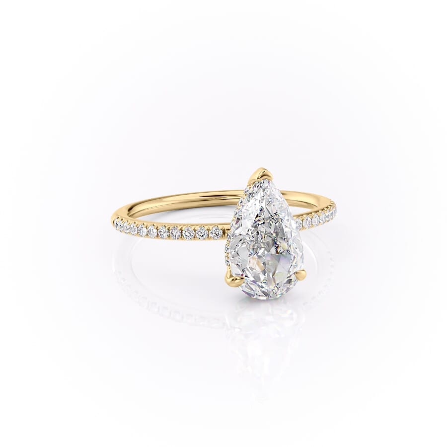 Eternal Blossom 3.00 Carat VVS1 Lab-Grown Hidden Halo Pave Engagement Ring in 18K Yellow Gold Right View