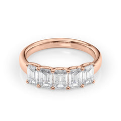 Eternal Brilliance 2 Carat VVS1 Lab-Grown Half-Eternity Ring in 18K Rose Gold Front View