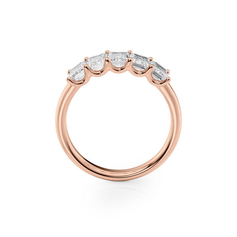 Eternal Brilliance 2 Carat VVS1 Lab-Grown Half-Eternity Ring in 18K Rose Gold Side View