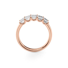 Eternal Brilliance 2 Carat VVS1 Lab-Grown Half-Eternity Ring in 18K Rose Gold Side View