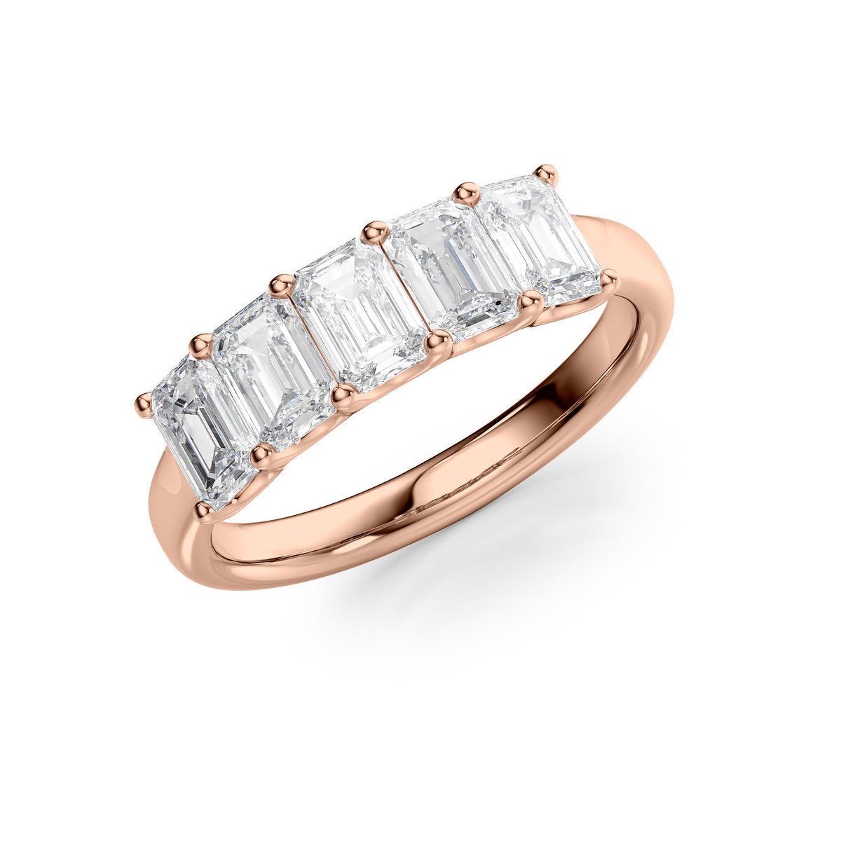 Eternal Brilliance 2 Carat VVS1 Lab-Grown Half-Eternity Ring in 18K Rose Gold Standing View