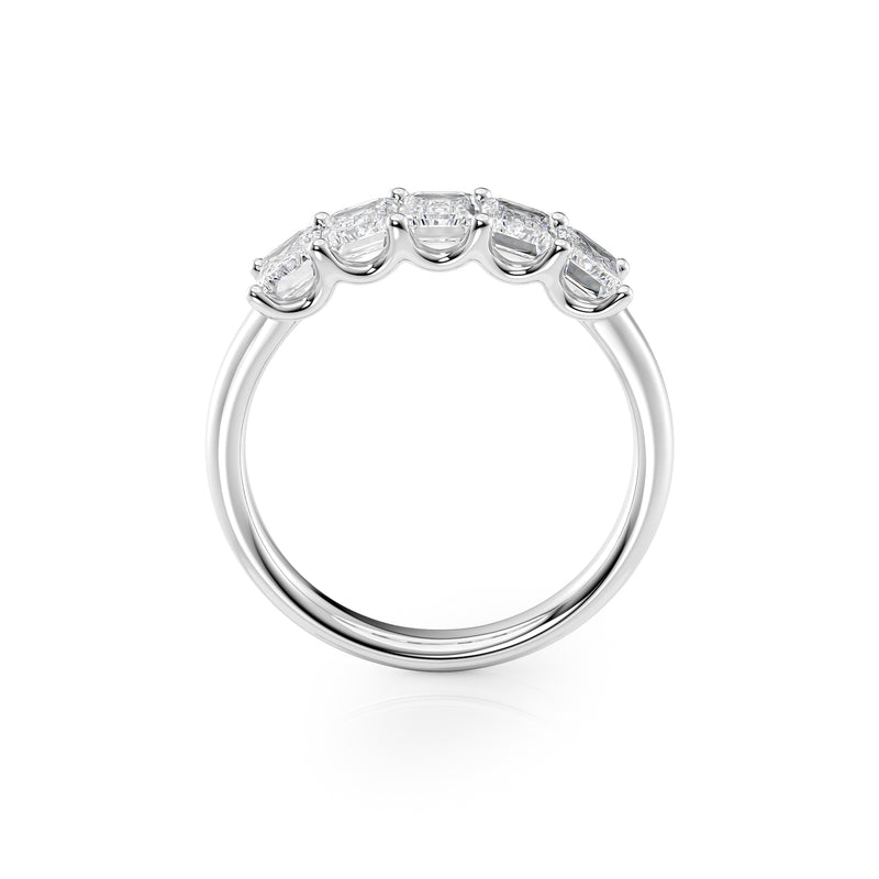 Eternal Brilliance 2 Carat VVS1 Lab-Grown Half-Eternity Ring in 18K White Gold Front Side View