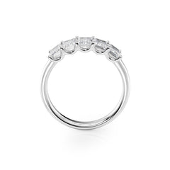 Eternal Brilliance 2 Carat VVS1 Lab-Grown Half-Eternity Ring in 18K White Gold Front Side View