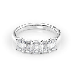 Eternal Brilliance 2 Carat VVS1 Lab-Grown Half-Eternity Ring in 18K White Gold Front View