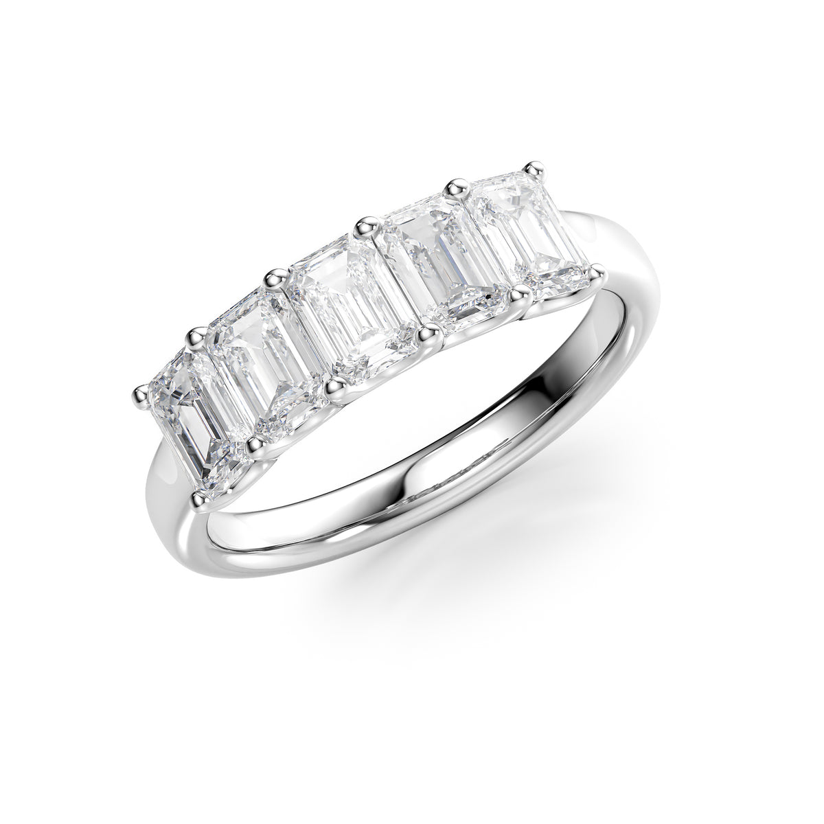 Eternal Brilliance 2 Carat VVS1 Lab-Grown Half-Eternity Ring in 18K White Gold Standing View