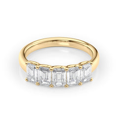 Eternal Brilliance 2 Carat VVS1 Lab-Grown Half-Eternity Ring in 18K Yellow Gold Front View