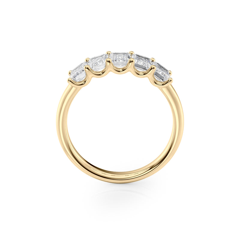 Eternal Brilliance 2 Carat VVS1 Lab-Grown Half-Eternity Ring in 18K Yellow Gold Side View