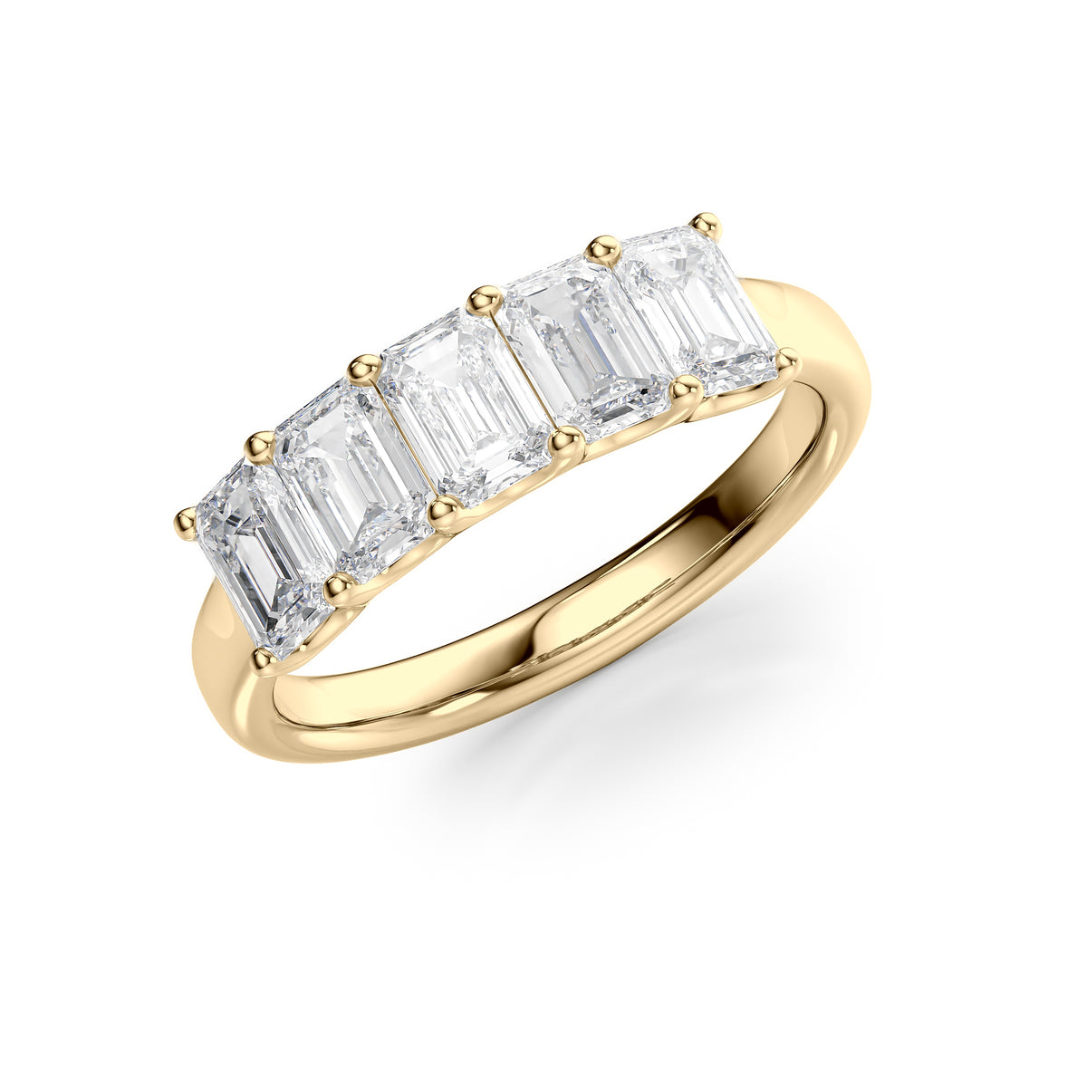 Eternal Brilliance 2 Carat VVS1 Lab-Grown Half-Eternity Ring in 18K Yellow Gold Standing View