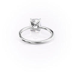 Eternal Charm 2 Carat VVS1 Lab-Grown Cushion Solitaire Engagement Ring in 18K White Gold Back Side View