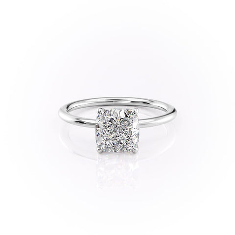 Orvara Charm 2 Carat VVS Lab-Grown Cushion Solitaire Engagement Ring in 18K Gold