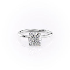 Eternal Charm 2 Carat VVS1 Lab-Grown Cushion Solitaire Engagement Ring in 18K White Gold Front View