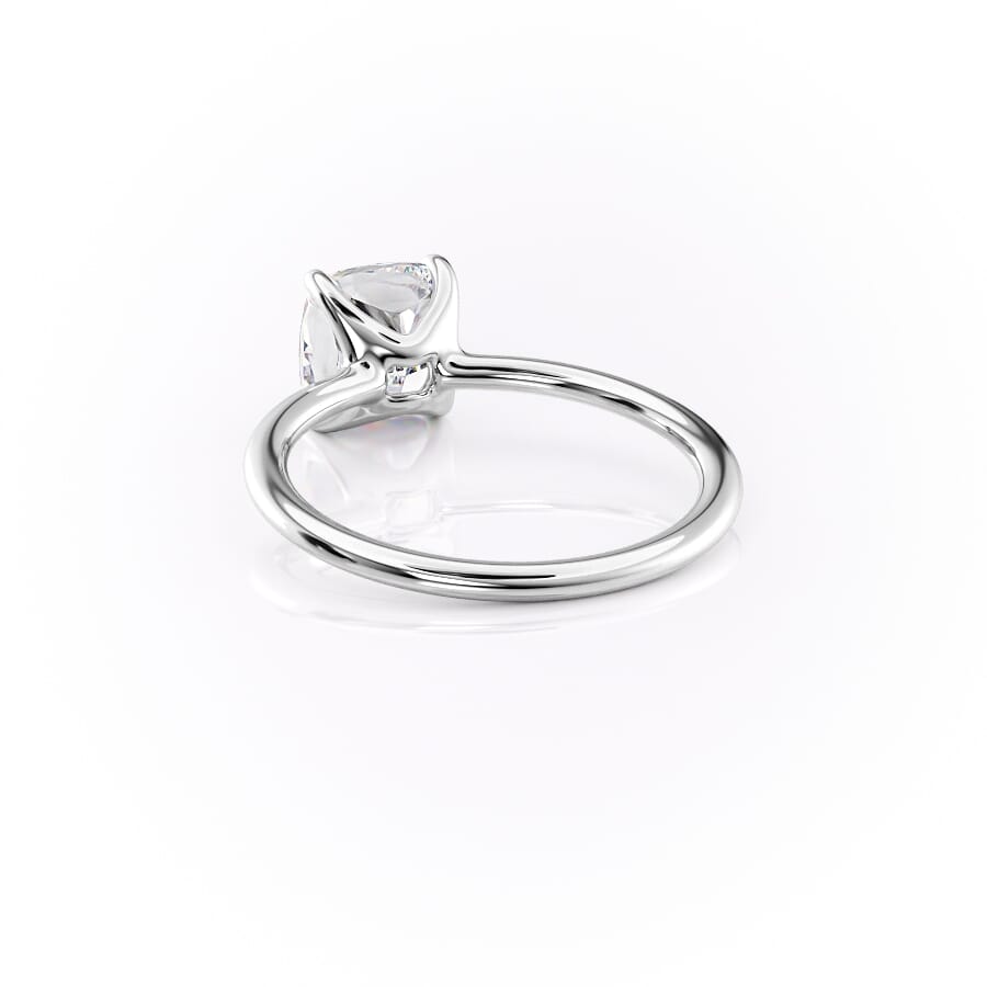 Eternal Charm 2 Carat VVS1 Lab-Grown Cushion Solitaire Engagement Ring in 18K White Gold Left Back Side View