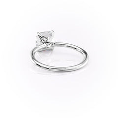 Eternal Charm 2 Carat VVS1 Lab-Grown Cushion Solitaire Engagement Ring in 18K White Gold Left Back Side View