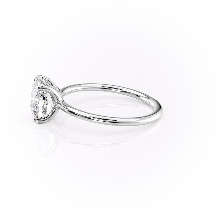 Eternal Charm 2 Carat VVS1 Lab-Grown Cushion Solitaire Engagement Ring in 18K White Gold Left Side View