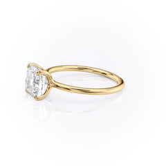 Eternal Charm 2 Carat VVS1 Lab-Grown Cushion Solitaire Engagement Ring in 18K Yellow Gold Left Side View