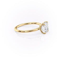 Eternal Charm 2 Carat VVS1 Lab-Grown Cushion Solitaire Engagement Ring in 18K Yellow Gold Right Side View