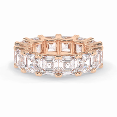 Eternal Elegance 10.21 Carat Asscher VVS1 Lab-Grown Eternity Wedding Band in 18K Rose Gold 
