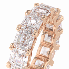 Eternal Elegance 10.21 Carat Asscher VVS1 Lab-Grown Eternity Wedding Band in 18K Rose Gold 