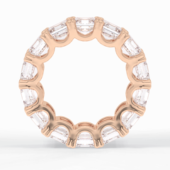 Eternal Elegance 10.21 Carat Asscher VVS1 Lab-Grown Eternity Wedding Band in 18K Rose Gold 