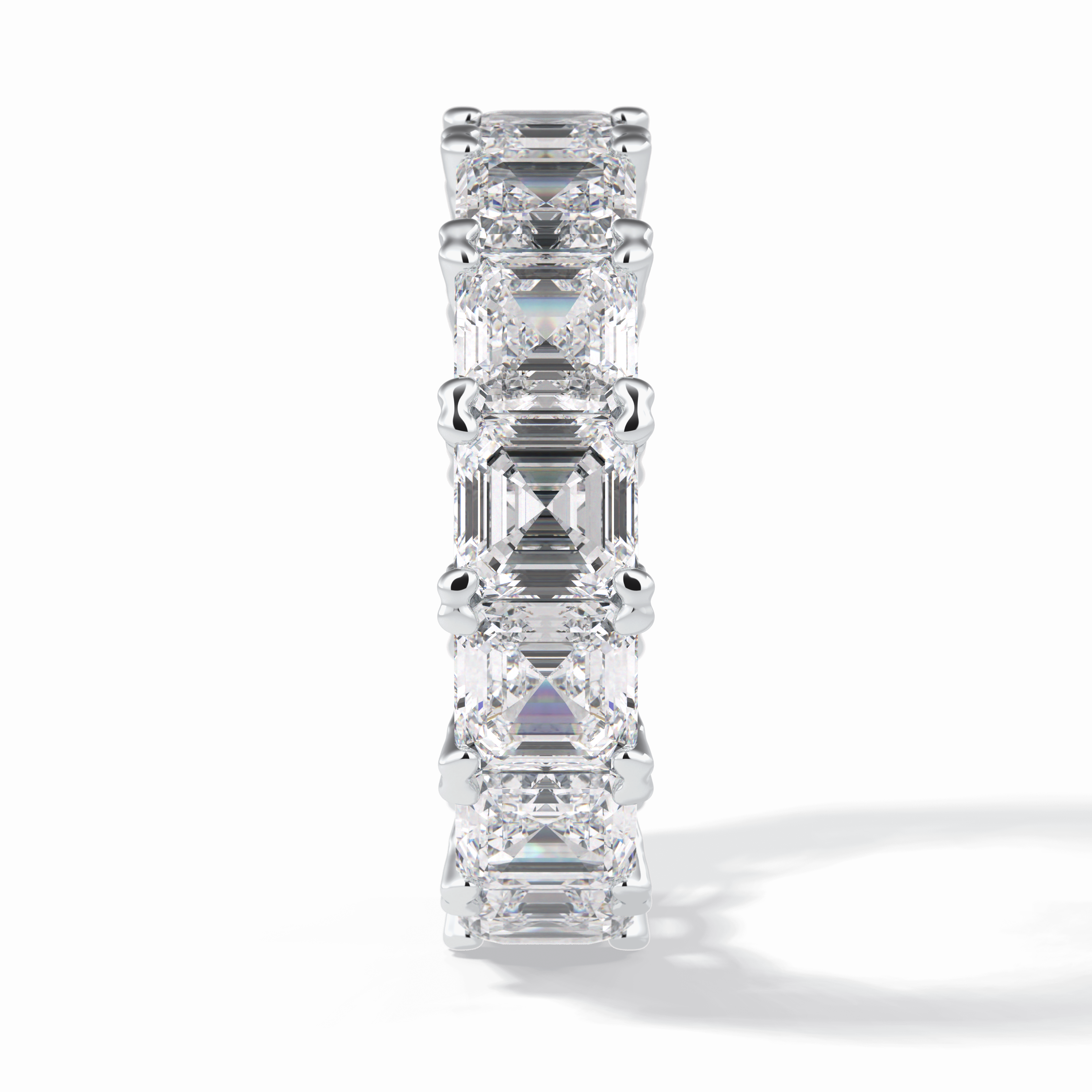 Eternal Elegance 10.21 Carat Asscher VVS1 Lab-Grown Eternity Wedding Band in 18K White Gold 