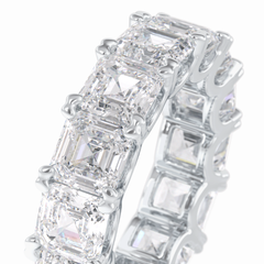 Eternal Elegance 10.21 Carat Asscher VVS1 Lab-Grown Eternity Wedding Band in 18K White Gold 