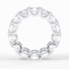 Eternal Elegance 10.21 Carat Asscher VVS1 Lab-Grown Eternity Wedding Band in 18K White Gold 