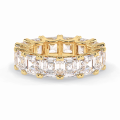 Eternal Elegance 10.21 Carat Asscher VVS1 Lab-Grown Eternity Wedding Band in 18K Yellow Gold  