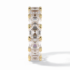 Eternal Elegance 10.21 Carat Asscher VVS1 Lab-Grown Eternity Wedding Band in 18K Yellow Gold  