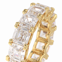 Eternal Elegance 10.21 Carat Asscher VVS1 Lab-Grown Eternity Wedding Band in 18K Yellow Gold  